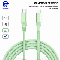 LUNG KAY fabrique des câbles de charge et de données USB C vers USB C personnalisés pour téléphones, tablettes, ordinateurs portables, banques d'alimentation, usine OEM ODM