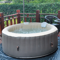 Dôme de bain à remous hydro gonflable extérieur portable avec jets d'air pour 6 personnes