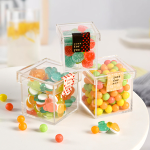 Vente en gros <span class=keywords><strong>de</strong></span> boîte à bonbons en acrylique avec couvercle pour le rangement ou la décoration <span class=keywords><strong>de</strong></span> fêtes <span class=keywords><strong>de</strong></span> mariage - Product Image 1