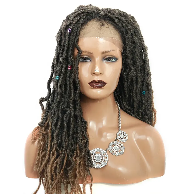 New Nu Locs Faux Locs Synthetic Crochet Braid Wig T Part Lace Front Nu Loc Goddess Braid Hair Lace Wig