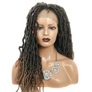 Neue Nu Locs Faux Locs Synthetische Häkel geflecht Perücke T Teil Spitze Front Nu Loc Göttin Geflecht Haar Spitze Perücke