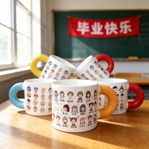 Custom Hand-painted Portrait Mug <b>Ceramic</b> Graduation Souvenir With Handle Personal Gift Single <b>Cup</b> - Product Image 1