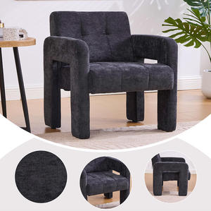 <span class=keywords><strong>Fauteuil</strong></span> individuel moderne minimaliste décontracté pour salon, chambre à coucher, bureau, en chenille, avec dossier à oreilles, écologique - Product Image 2