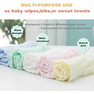 Sky-Touch cotton hữu cơ tự nhiên bé khăn lau và khăn mềm trẻ sơ sinh sử dụng nhà Muslin vuông cho trẻ sơ sinh - Product Image 5