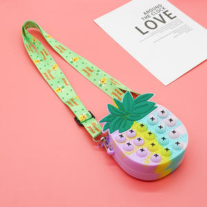 Jouet anti-stress licorne pour enfants filles, en silicone souple, avec fonction Push <span class=keywords><strong>Pop</strong></span> <span class=keywords><strong>It</strong></span>, porte-monnaie zippé, sac à main bandoulière, sac à monnaie avec fonction Push - Product Image 2