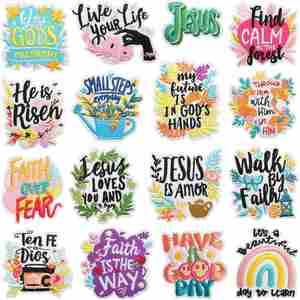 Parche Bordado Termoadhesivo con Frases Inspiradoras de Jesús: Te Ama Jesús, Jesús es Amor, para Decoración de Ropa y Sombreros - Product Image 2