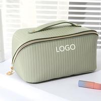 Sac de maquillage personnalisé, nouvelle grande capacité, portable, imperméable, sac de maquillage pour femmes, trousse de toilette de voyage, rangement souple, sac cosmétique