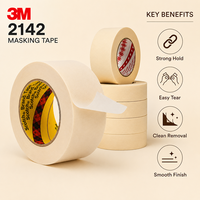 Ruban de masquage 3M 2142, ruban en papier crépon brun de 0,14 mm pour la peinture et la fixation temporaire