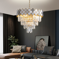 Lustre en aluminium de luxe Offre Spéciale, lustre moderne en cristal chromé argenté