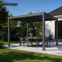 Pergola en aluminium à toit à lamelles motorisées réglables, gazebo, taille et couleur personnalisées, imperméable, pour jardin et terrasse