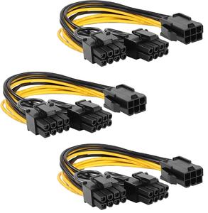 Adaptador de Corriente PCI Express para Tarjeta Gráfica, Divisor VGA GPU, Cable en Y de 6 Pines PCI-e a Doble PCIe de 8 Pines (6+2), PVC y Cobre - Product Image 1