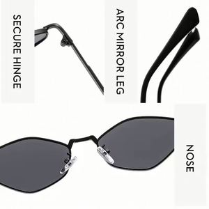 Gafas de Sol Cuadradas de Metal Retro de Moda 2025 con Logotipo Personalizado para Hombre y Mujer, Gafas de Sol Pequeñas de Aleación con Protección UV400 para Mujer - Product Image 5