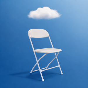 White Plastic Folding <b>Chair</b> Outdoor <b>Garden</b> Furniture <b>Stackable</b> Minimalist Design for Events Park Villa Use - Product Image 1