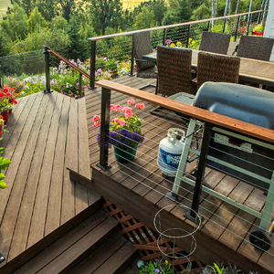 Thép không gỉ hiện đại lan can dây cáp trong nhà ngoài trời cầu thang lan can gỗ lan can - Product Image 2