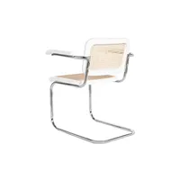 Chaise en rotin et olivier 65,5x62x79 Blanc