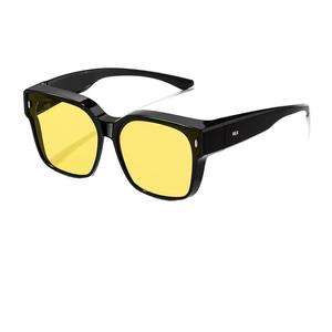 Gafas de Visión Nocturna Rectangulares HIA con Montura de PC, Lentes Amarillas con Protección UV para Conducir y Miopía - Product Image 1