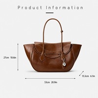 Sac fourre-tout rétro en cuir PU pour femmes, forme d'aile, avec bandoulière réglable, pendentif boule argentée, grande capacité, sac de navetteur
