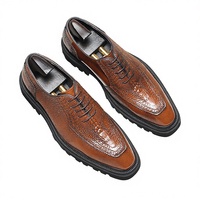 Chaussures de mariage NIUPILI pour hommes en cuir véritable, à lacets, légères, élégantes, polyvalentes, style britannique haut de gamme