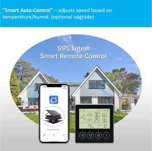 Smart 25W Zonne-Energie Ventilator Hernieuwbare Energie Luchtventilatie En Zolder Dak Afzuigkap Thermostaat App Gecontroleerde Koelopening - Product Image 3