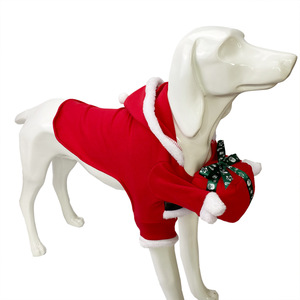 Costume de Noël pour chien en peluche rouge et blanc avec bois de renne, tenue décorative bonhomme de neige 3D pour chiens de taille moyenne à grande - Product Image 5