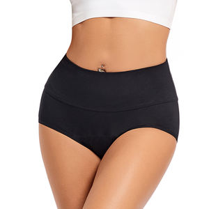 Shanhao กางเกงชั้นในเอวสูงสำหรับสตรีมีประจำเดือน, กางเกงในผ้าฝ้ายออร์แกนิกขนาดพลัสไซส์ - Product Image 2