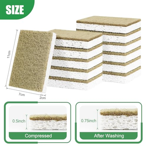 Éponge en fibre de coco écologique pour le nettoyage de la cuisine, éponge à récurer en coco, éponges biodégradables - Product Image 5