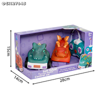 Vente en gros de voitures de dinosaures RC simulées en plastique souple avec roues en caoutchouc, télécommandées, avec lumière et musique, pour enfants