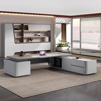 Bureau de direction en MDF moderne minimaliste et élégant Table de patron convertible pour immeuble de bureaux bureau à domicile appartement président directeur