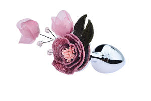 Plug Anal <span class=keywords><strong>en</strong></span> métal et <span class=keywords><strong>en</strong></span> soie, pour adultes, idéal pour les Couples, grosse fleur - Product Image 2