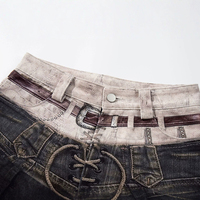 Nouveau jean vintage américain rétro à coupe incurvée, pantalon en denim ample et élégant à imprimé large pour hommes et femmes