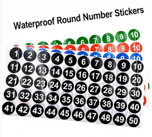 Autocollants numérotés imperméables autocollants, revêtement brillant, diamètre du cœur 1, matériau papier, utilisation artisanale, personnalisable, modèle BENSE 301202 - Product Image 4