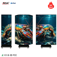 Afficheur LED numérique mobile sur pied P1.8 P2 P2.5, écran publicitaire LED d'intérieur avec contrôle asynchrone WiFi 4G