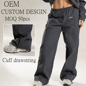<span class=keywords><strong>Pantalon</strong></span> <span class=keywords><strong>de</strong></span> jogging pour <span class=keywords><strong>femme</strong></span>, coupe oversize, <span class=keywords><strong>taille</strong></span> élastique avec cordon <span class=keywords><strong>de</strong></span> serrage, séchage rapide, coupe-vent, poches latérales, idéal pour la course et la gym - Product Image 1