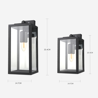 Lampe murale extérieure en aluminium noir et verre, lanterne rétro, luminaire AC 220V, éclairage de jardin et de terrasse