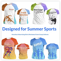 T-shirt de sport OEM personnalisé à coupe ample, imprimé numériquement sur toute la surface, séchage rapide, respirant, anti-plis, anti-humidité, idéal pour le marathon