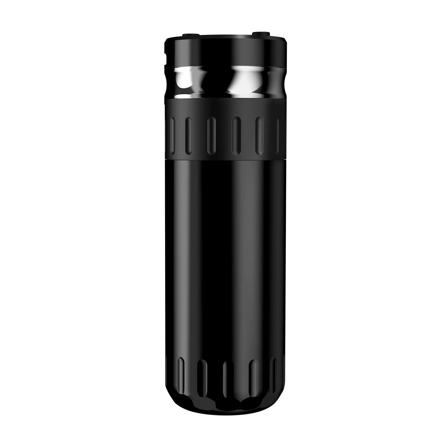 black with silver ring
