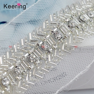 WTP-1417 Professional Factory Price Wholesale <strong>Bugle</strong> <strong>Beads</strong> Trim for Dress and Garment - Product Image 3