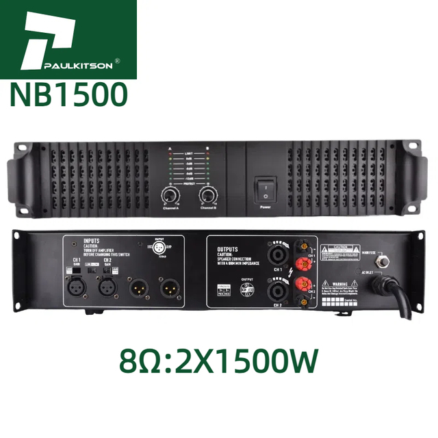 Paulkitson NB1500 Amplifier Professional Sound Equipment 2x1500W Class TD Subwoofer Amplifier Sound Equipment Amplifiers Speaker