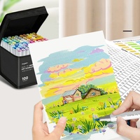 Set de Marcadores Dobles Profesionales para Artistas, a Base de Aceite, 216 Colores, para Dibujo, Bocetos y Pintura, para Estudiantes y Colorear