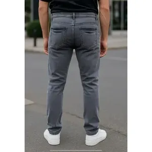 Jeans Skinny da Uomo Adrenaline Grigio Elasticizzato a Vita Media con 5 Tasche in Denim Traspirante - Product Image 3