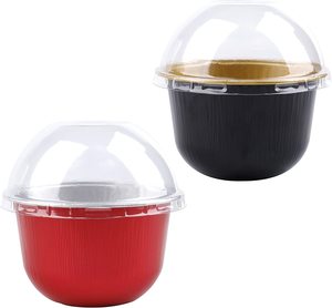 Contenedor Redondo de Aluminio Reciclable de 6 oz, Apto para Alimentos, Desechable, para Postres, con Tapa Abombada - Product Image 5