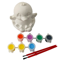 Elsas pâques poussins œufs avec jouets décoration statue en céramique plâtre peinture kits bricolage peinture matériel kit