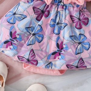 Mono Casual para Bebés Niñas de 3 a 24 Meses, Manga Corta, Lindo Vestido Floral con Lazo - Product Image 6