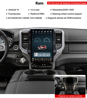 Autoradio avec écran Android de 14,5 pouces et navigation pour Dodge Ram 2019-2021