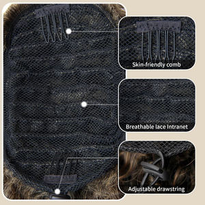 Cordón Puff Cola de caballo Afro Kinky Extensión de cabello rizado Clip sintético en cola de caballo Peluca africana para mujeres negras - Product Image 4