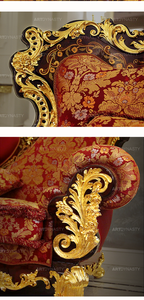 Juego de muebles para el hogar de gama alta de estilo francés de lujo, 2 asientos, 3 asientos, sofás de chapa de latón dorado tallado para sala de estar, Villa, Apartamentos - Product Image 4