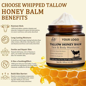 <span class=keywords><strong>Crème</strong></span> fouettée au suif 120g Marque Blanche Hydratant <span class=keywords><strong>Visage</strong></span> et Corps Sans Parfum Miel Biologique Cire d'Abeille Baume au Suif de Bœuf Nourri à l'Herbe - Product Image 3