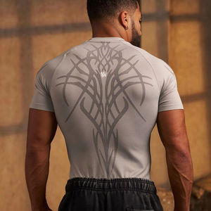 किंग mcGreen स्टार पुरुषों के ग्रीष्मकालीन गोथिक उच्च लोचदार त्वरित शुष्क स्लिम फिट प्रशिक्षण टी-शर्ट खेल के लिए टी-शर्ट शॉर्ट आस्तीन फिटनेस कपड़े - Product Image 1