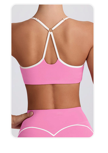 2 miếng v-eo Yoga tập luyện bộ cho phụ nữ tập thể dục ánh sáng màu hồng cao Phụ nữ tùy chỉnh thể thao - Product Image 4