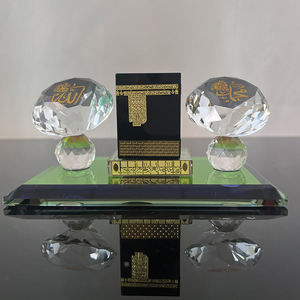 Cristal diamanté de haute qualité avec impression dorée Allah <span class=keywords><strong>Mohammed</strong></span> et Kaaba, cadeau islamique MH-G0488 - Product Image 3